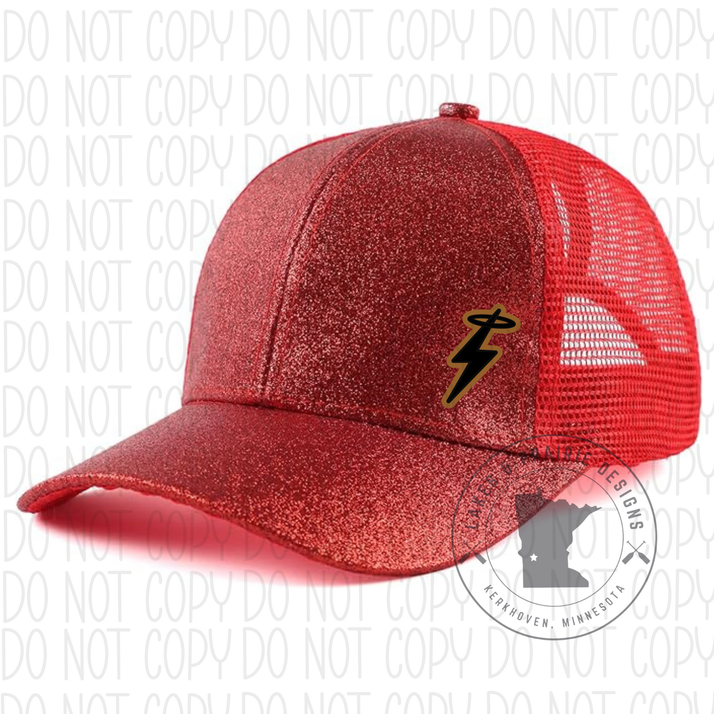 Red Glitter KMS Ponytail Hats