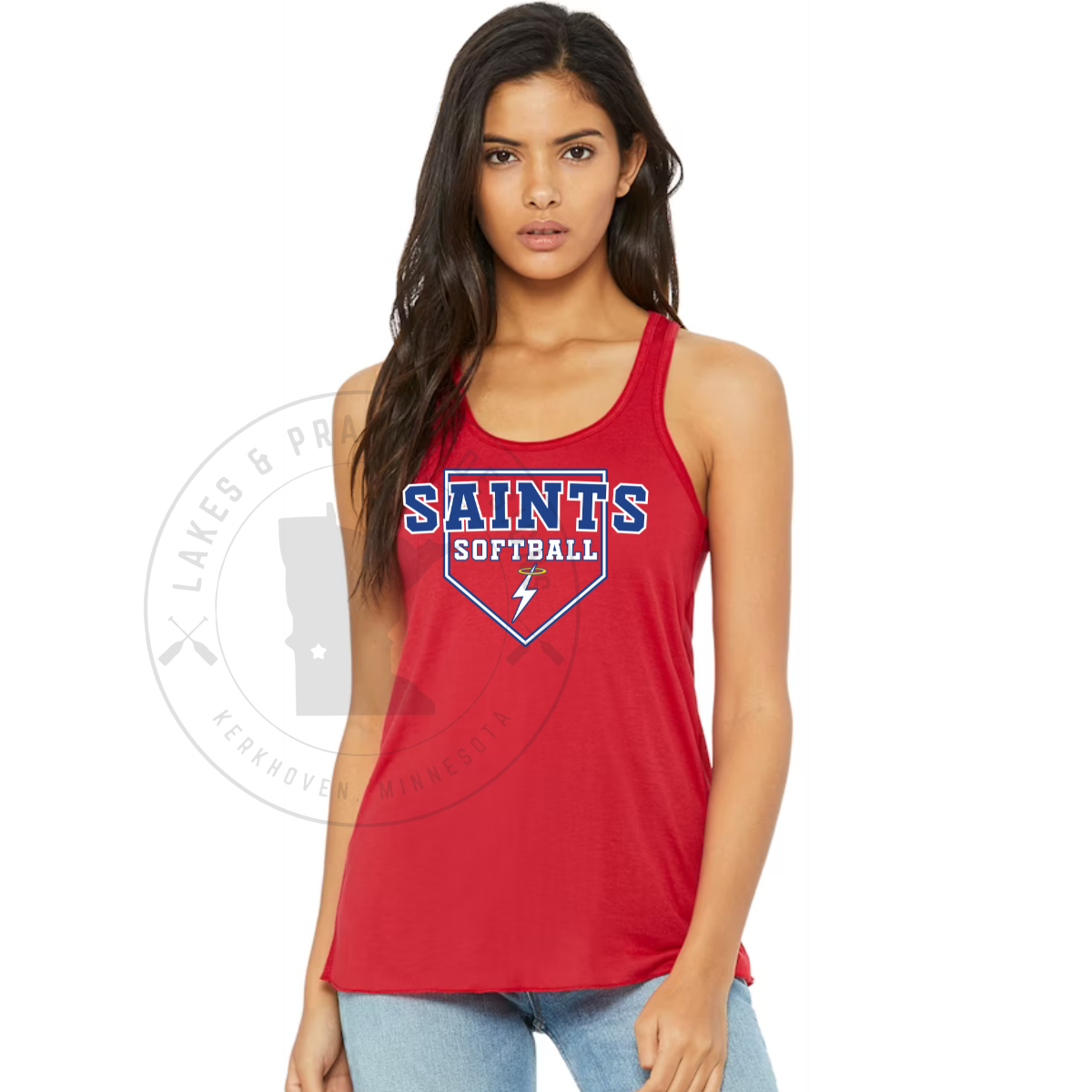 KMS Saints Softball Women's Flowy Racerback Tank Top