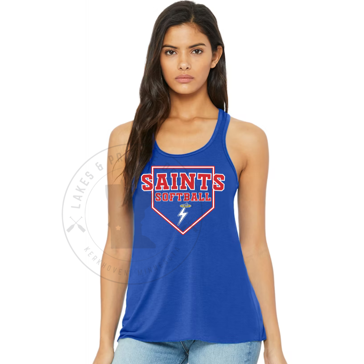 KMS Saints Softball Women's Flowy Racerback Tank Top