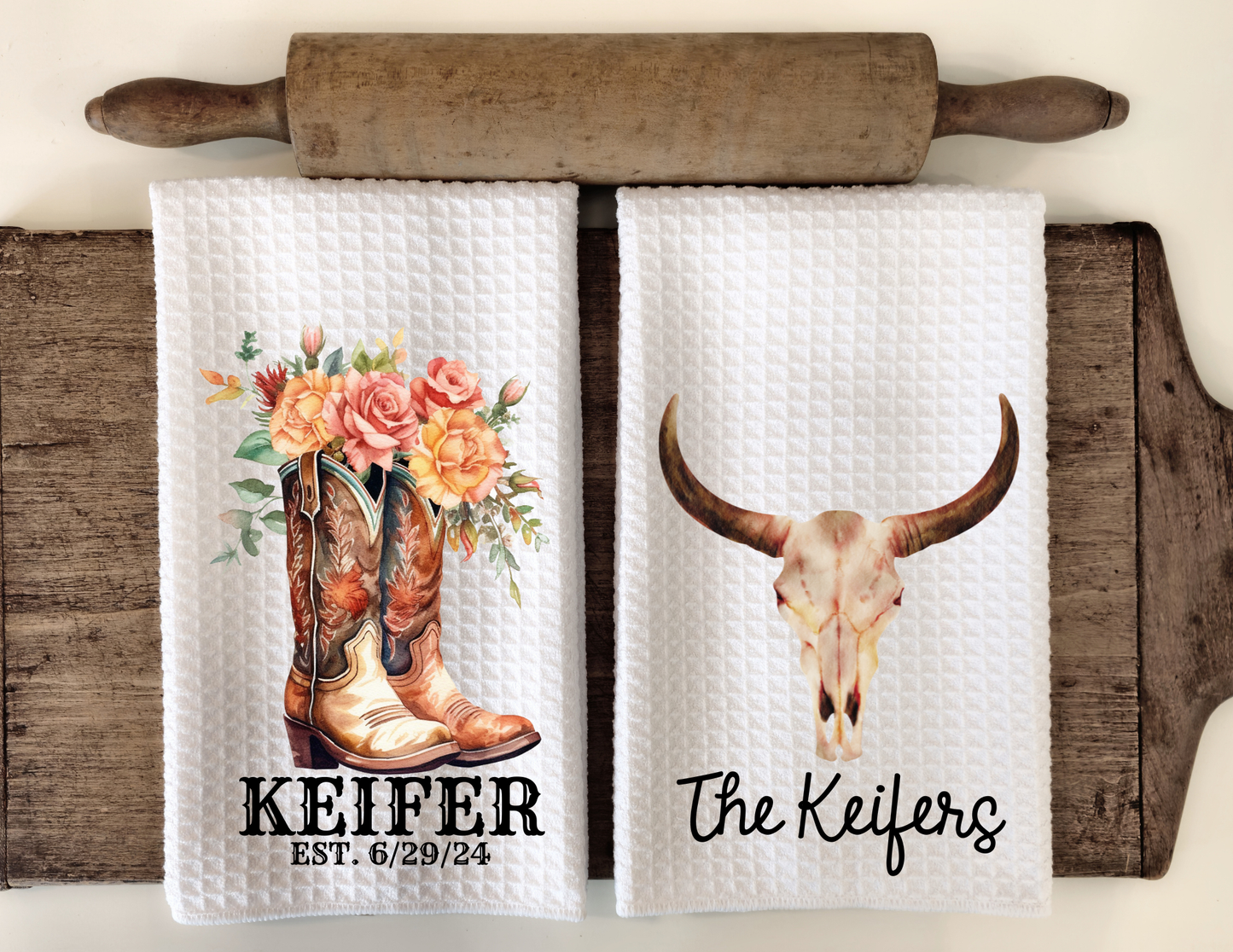Custom Western Set of 2 Dish Towels