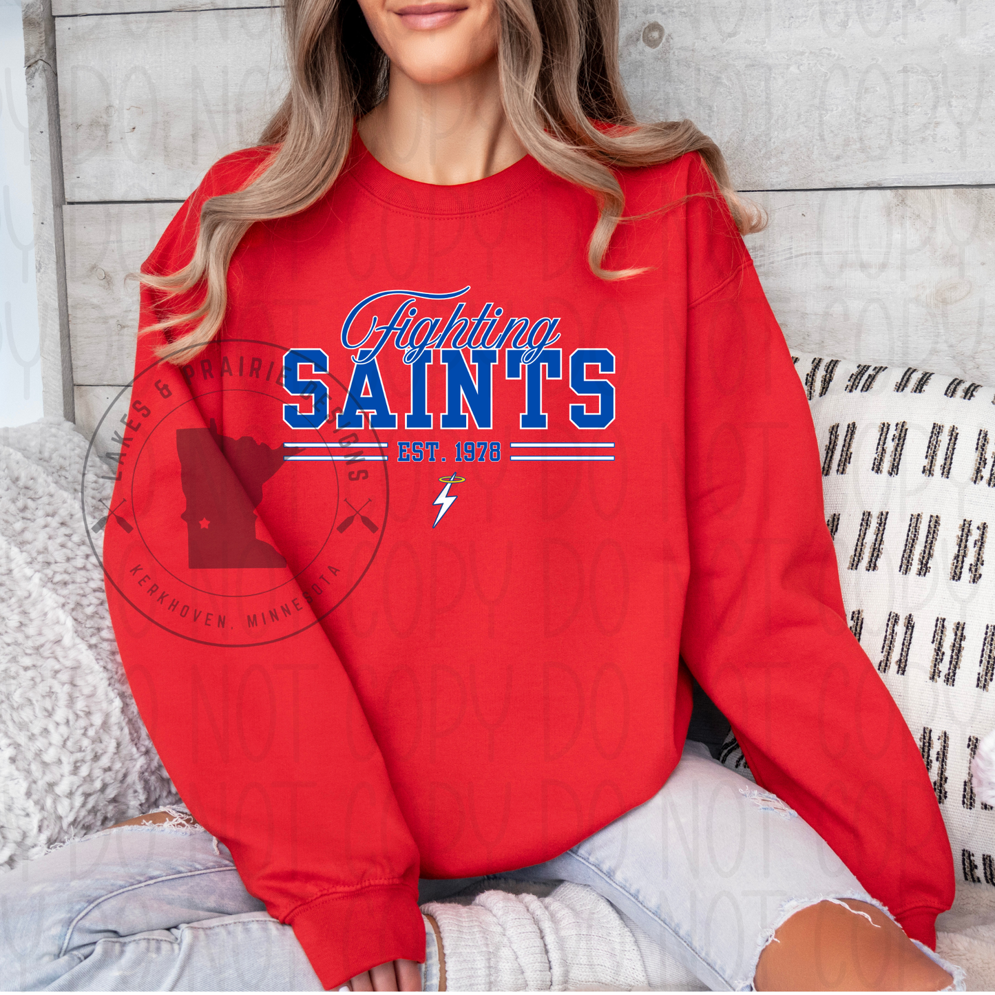 Cursive Fighting Saints Adult Apparel