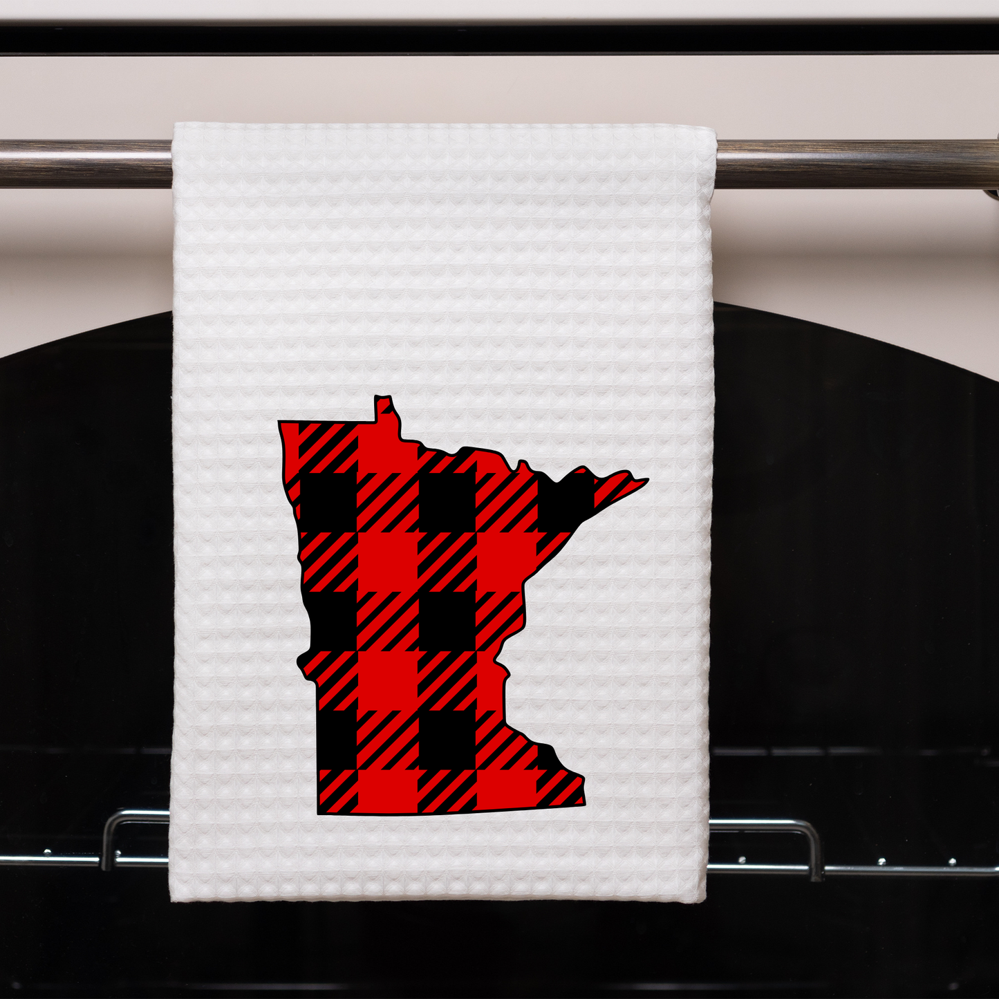 Red Buffalo Plaid MN Dish Towel