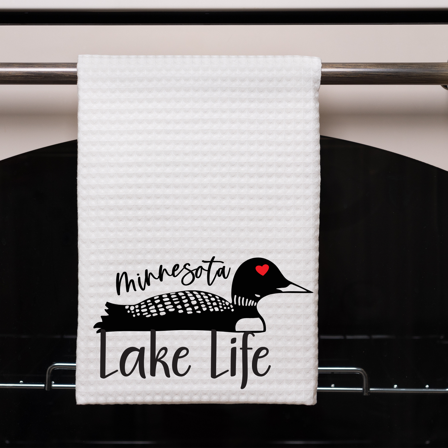 Minnesota Loon Lake Life Dish Towel