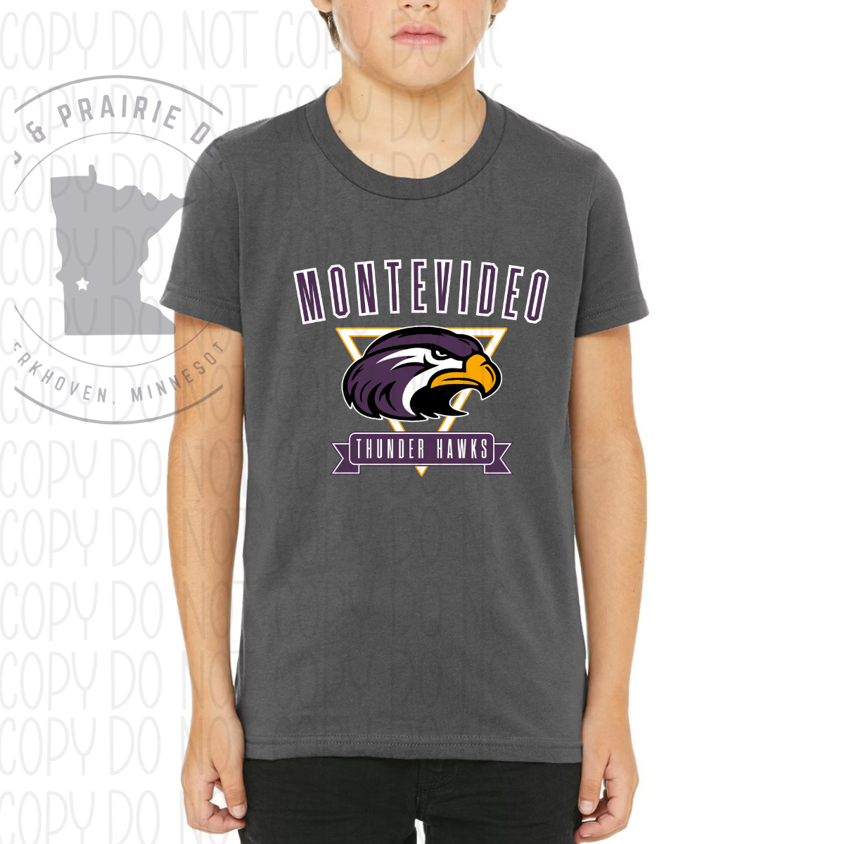 Vintage Montevideo Thunder Hawks Youth Sizes
