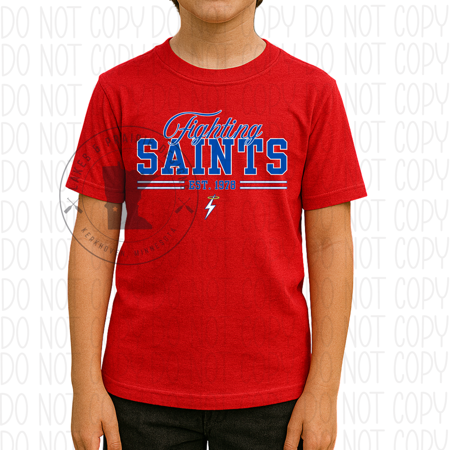 Cursive Fighting Saints Adult Apparel