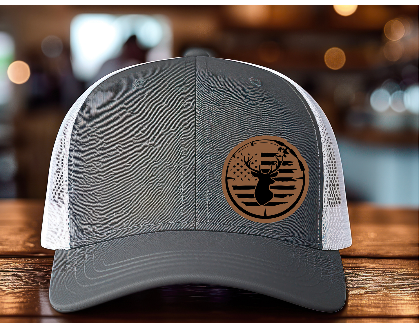 Deer Leatherette Patch Hat