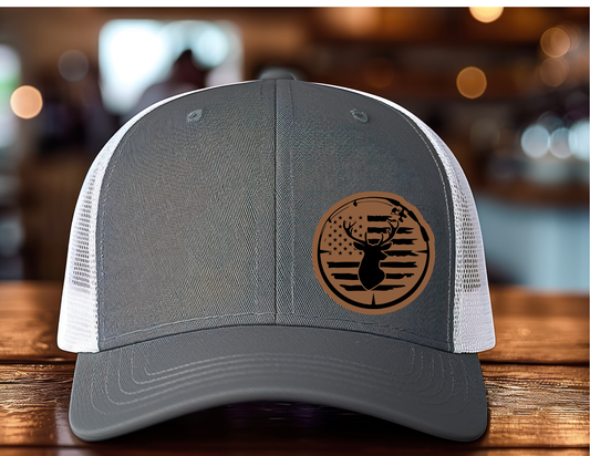 Deer Leatherette Patch Hat