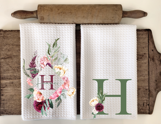 Custom Peony Set of 2 Dish Towels