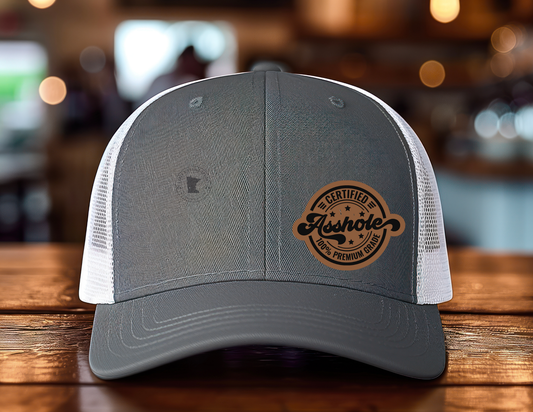 Certified Asshole Leatherette Patch Hat