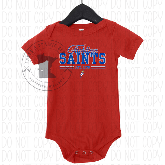 Cursive KMS Fighting Saints Infant