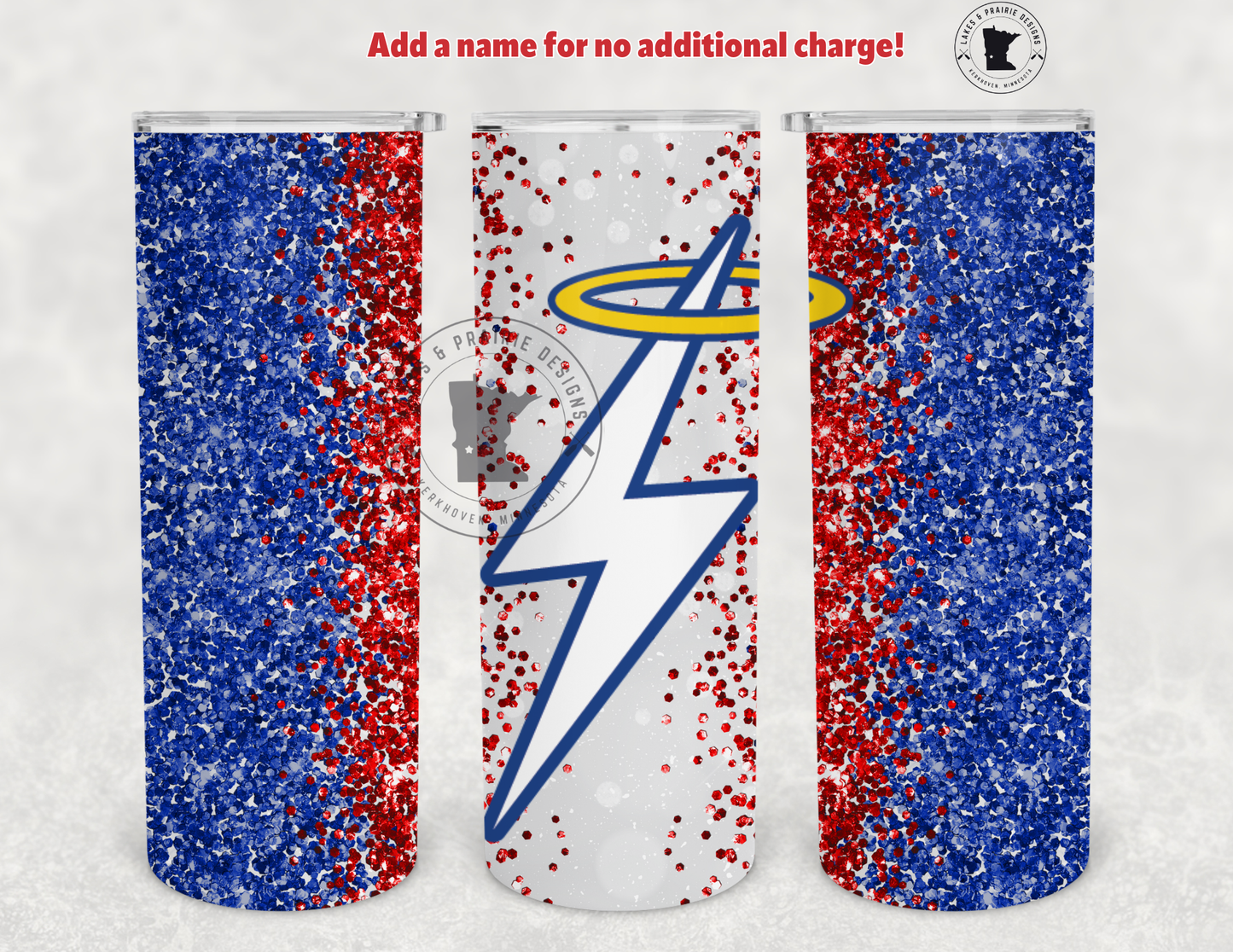 KMS Bolt Faux Glitter 20 oz. Tumbler