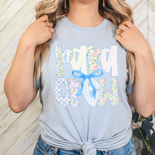 Blue Floral Para Crew