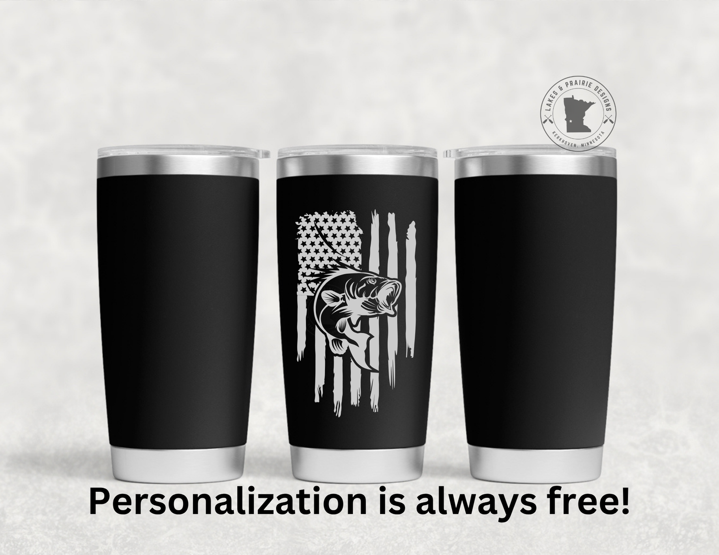 Fishing Flag Engraved 20 oz. Tumbler