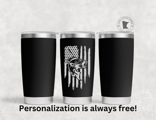 Fishing Flag Engraved 20 oz. Tumbler