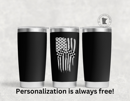 Racing Flag Engraved 20 oz. Tumbler