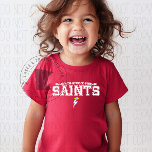 Varsity Font KMS Fighting Saints Toddler T-Shirt