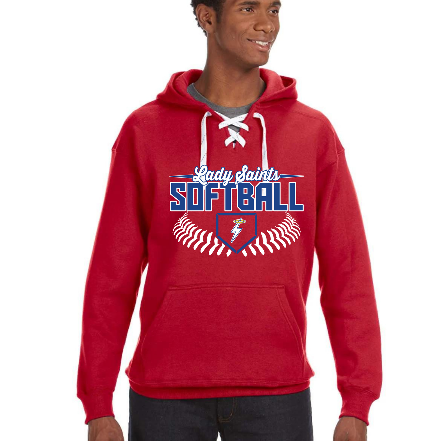 KMS Softball Adult Sport Tek Lace Hoodie