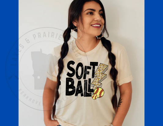 Softball Leopard Bolt