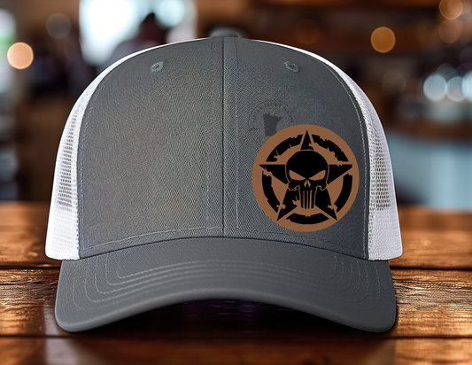 Punisher Star Leatherette Patch Hat
