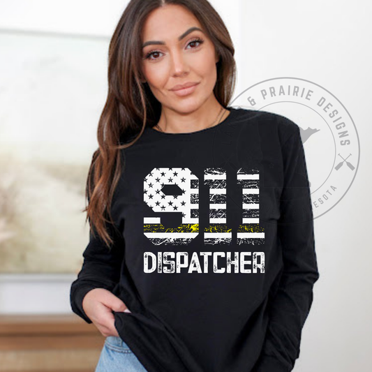 911 Dispatcher Thin Gold Line