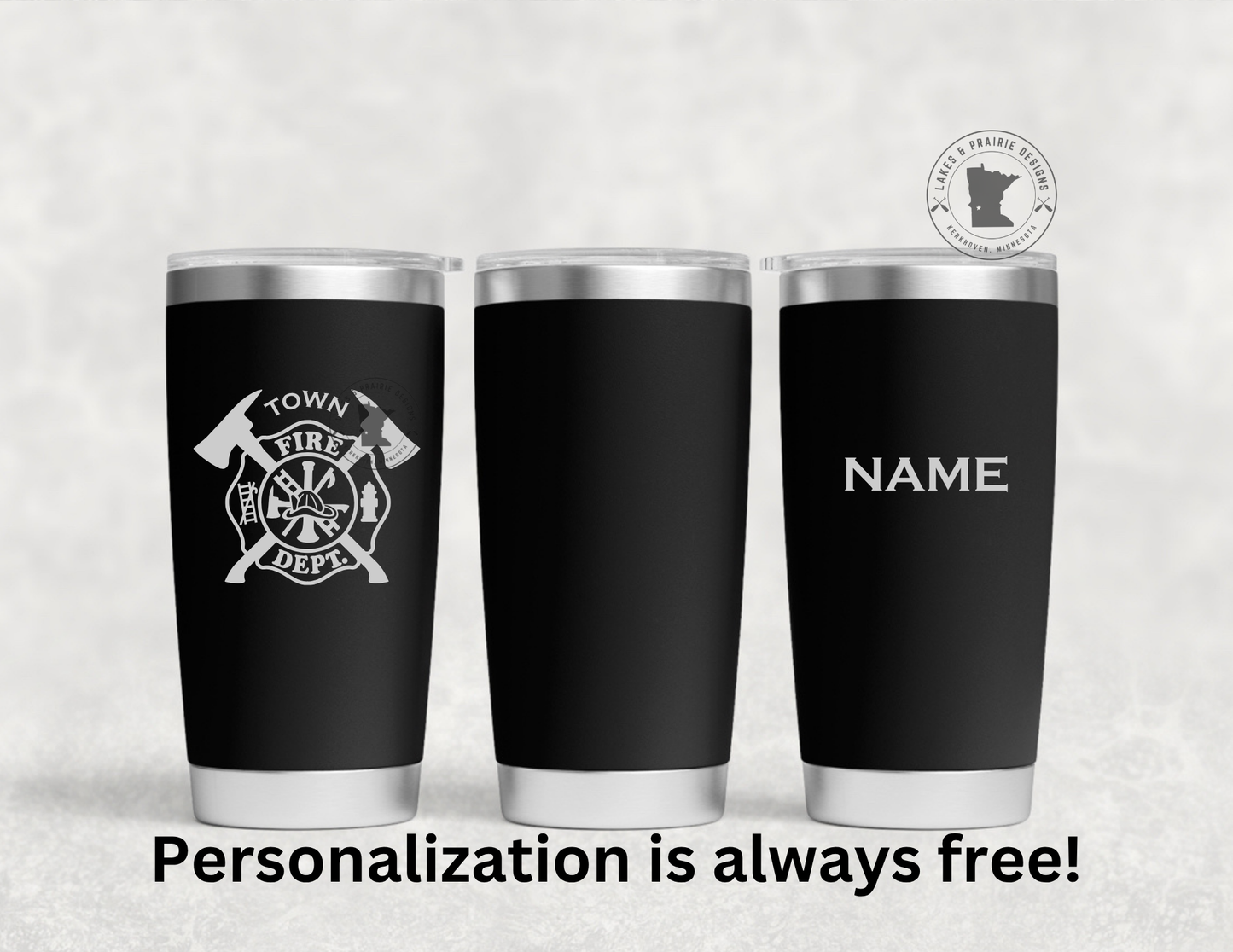 Custom Fire Department Engraved 20 oz. Tumbler