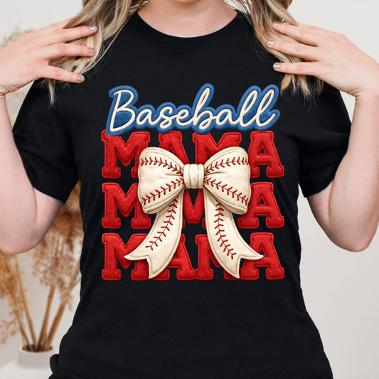 Baseball Mama Repeat with Bow