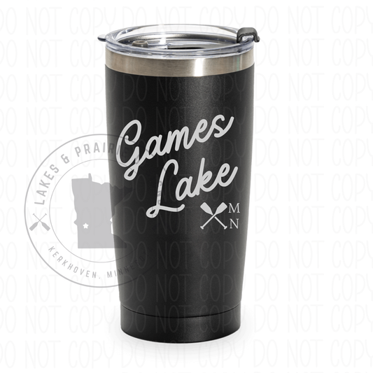 Custom Lake Name Engraved 20 oz. Tumbler