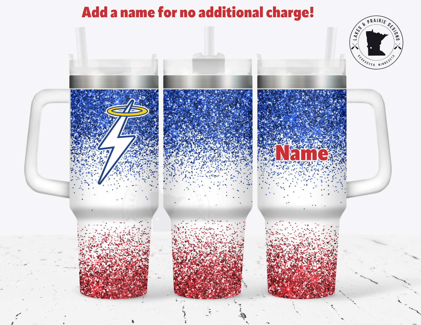 KMS Faux Glitter with Bolt 30 or 40 oz.