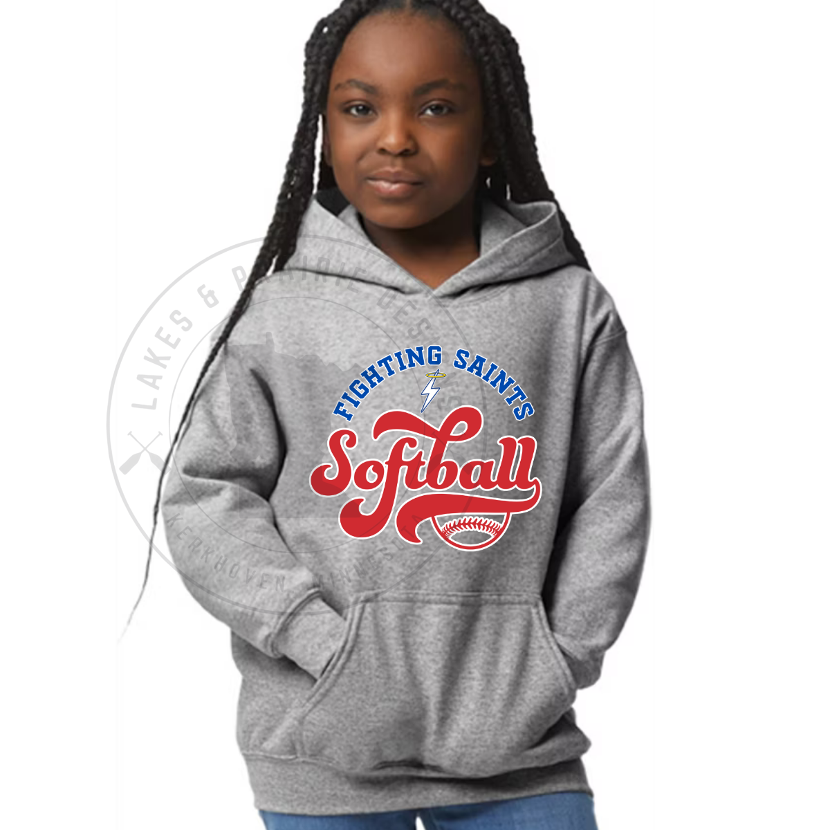 KMS Saints Softball 2 Gildan Adult and Youth  Hoodie