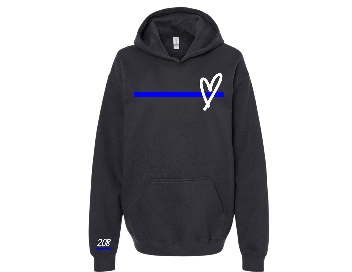 Blue Line Heart Apparel