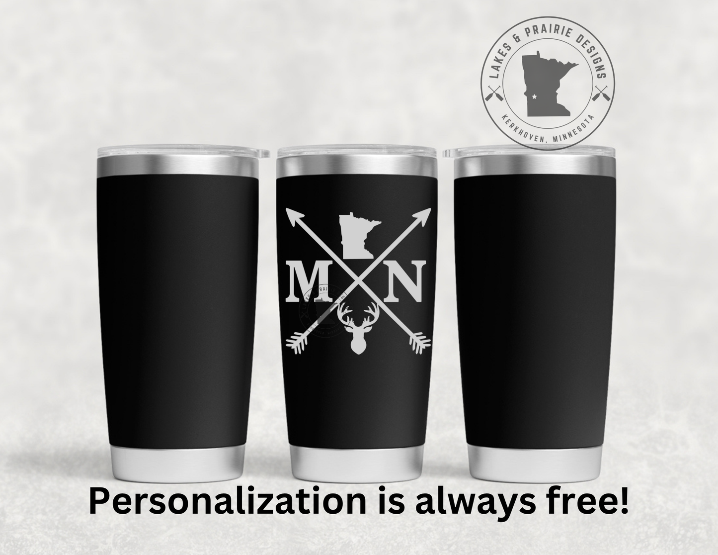 Minnesota Deer Engraved 20 oz. Tumbler
