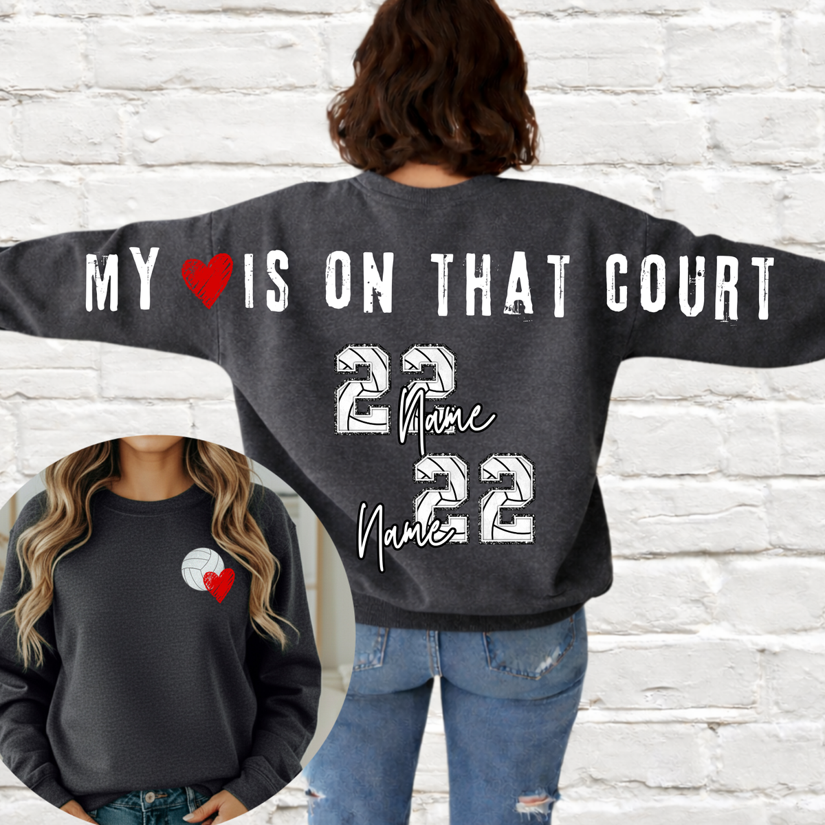My Heart is on that Court Volleyball Oversized Back