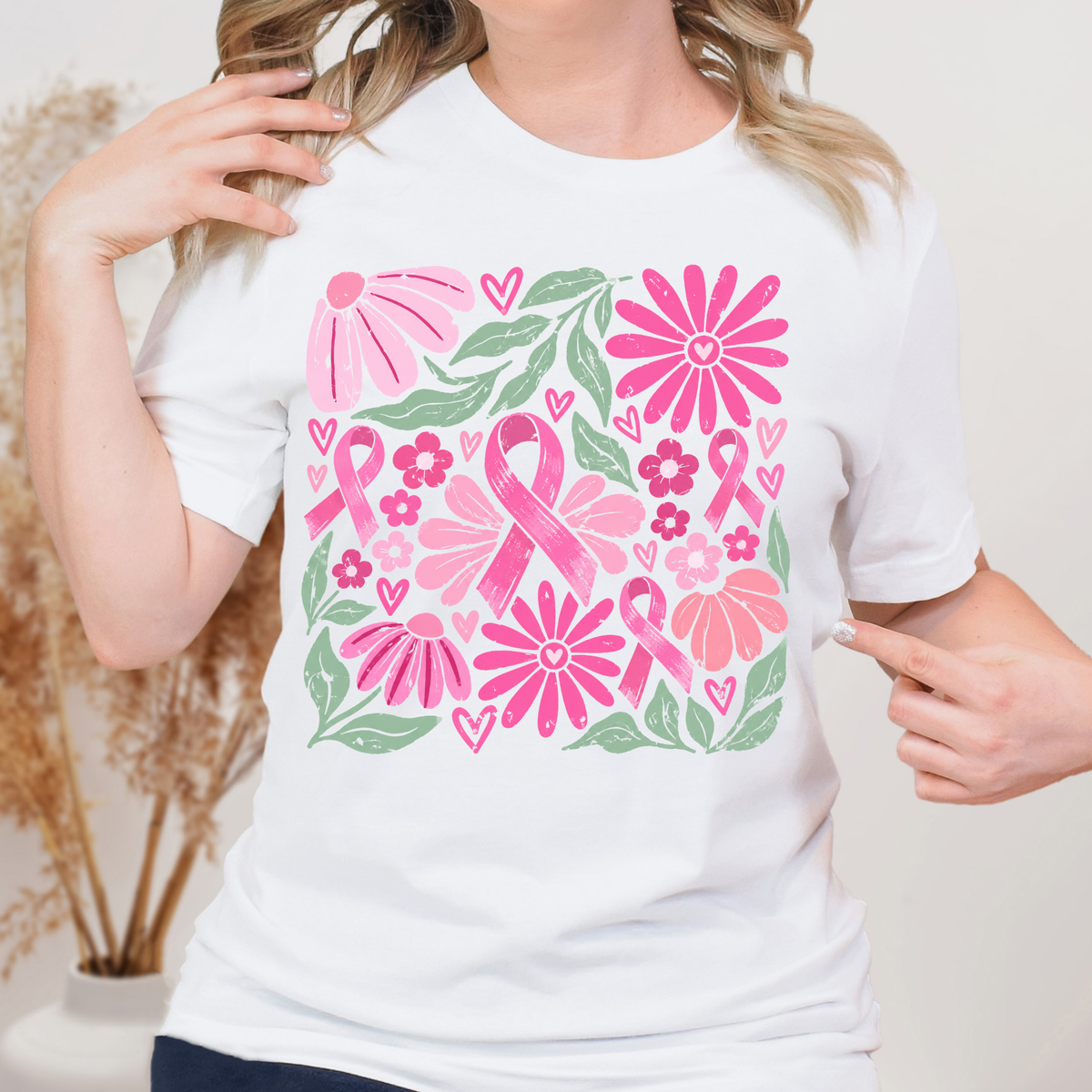 Breast Cancer Floral Collage