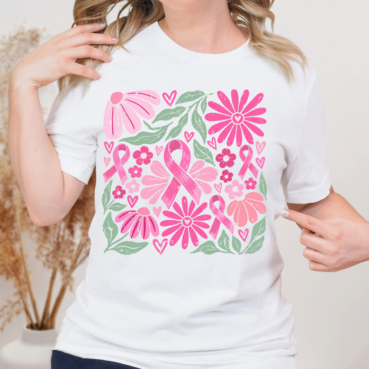 Breast Cancer Floral Collage