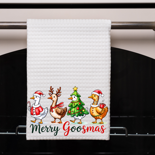 Merry Goosmas Dish Towel