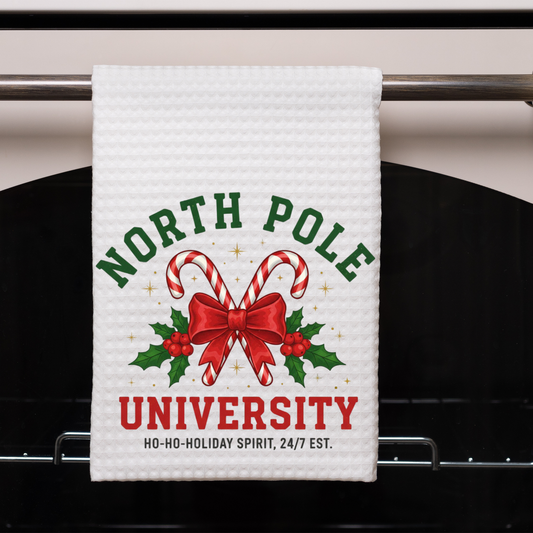 North Pole University Dish Towel
