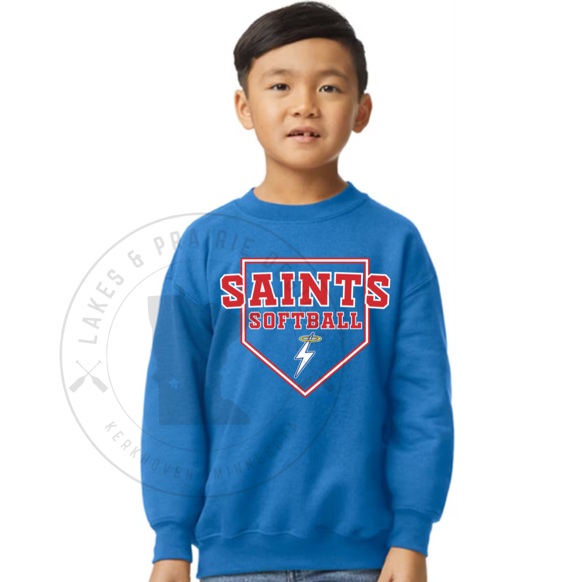 KMS Saints Softball Gildan SoftStyle Adult and Youth Crewneck Sweatshirt