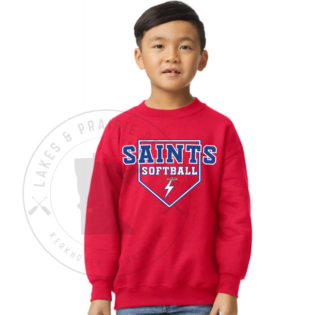 KMS Saints Softball Gildan SoftStyle Adult and Youth Crewneck Sweatshirt