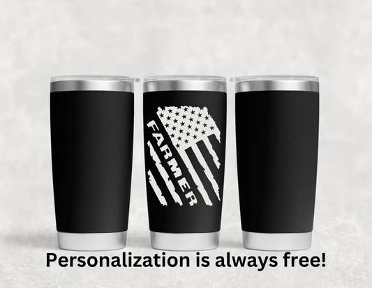 Farmer Flag Engraved 20 oz. Tumbler