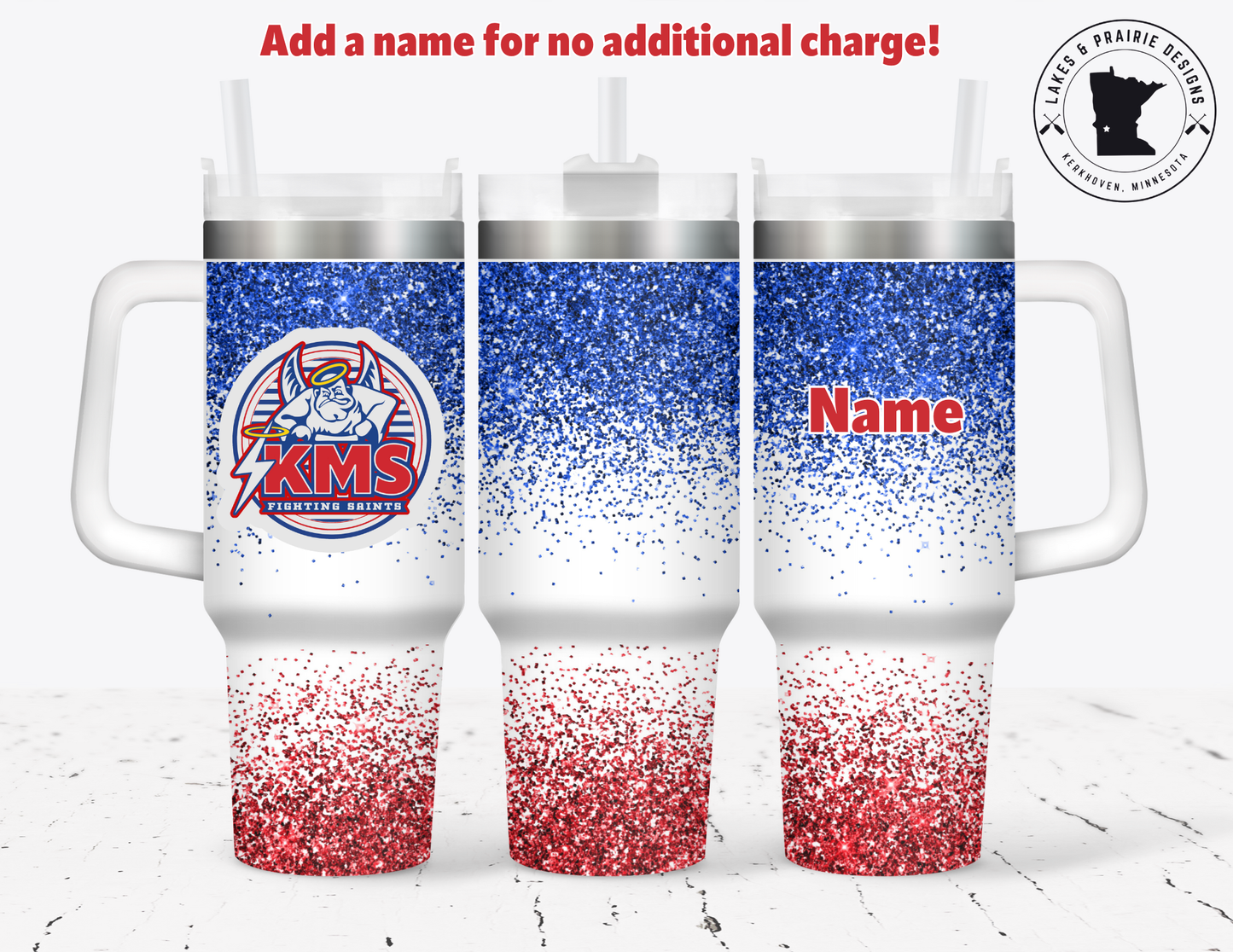 KMS Faux Glitter with Saint 30 or 40 oz.