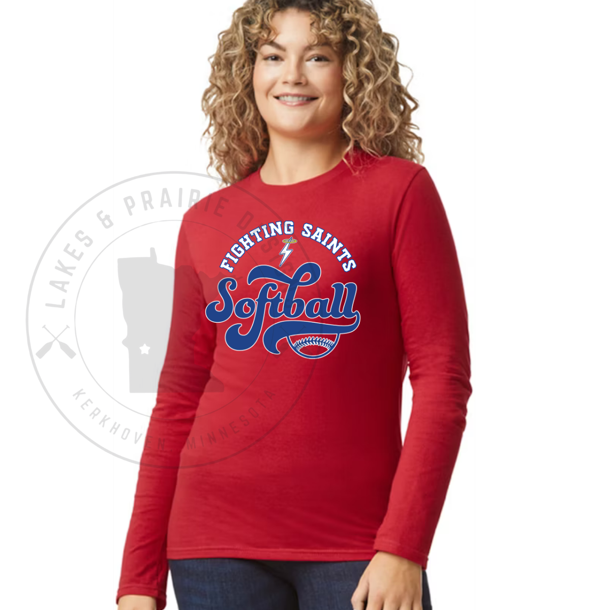 KMS Saints Softball 2 Gildan SoftStyle Long Sleeve