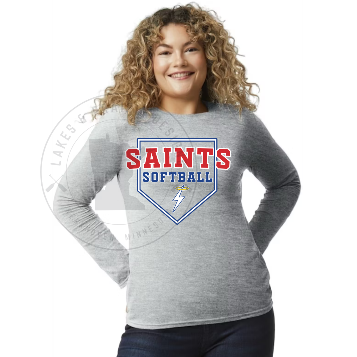 KMS Saints Softball Gildan SoftStyle Long Sleeve