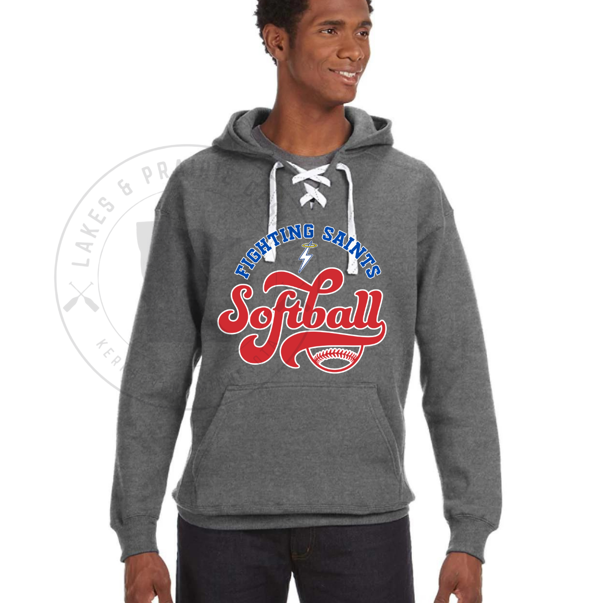 KMS Saints 2 Softball J America Unisex Sport Lace Hoodie