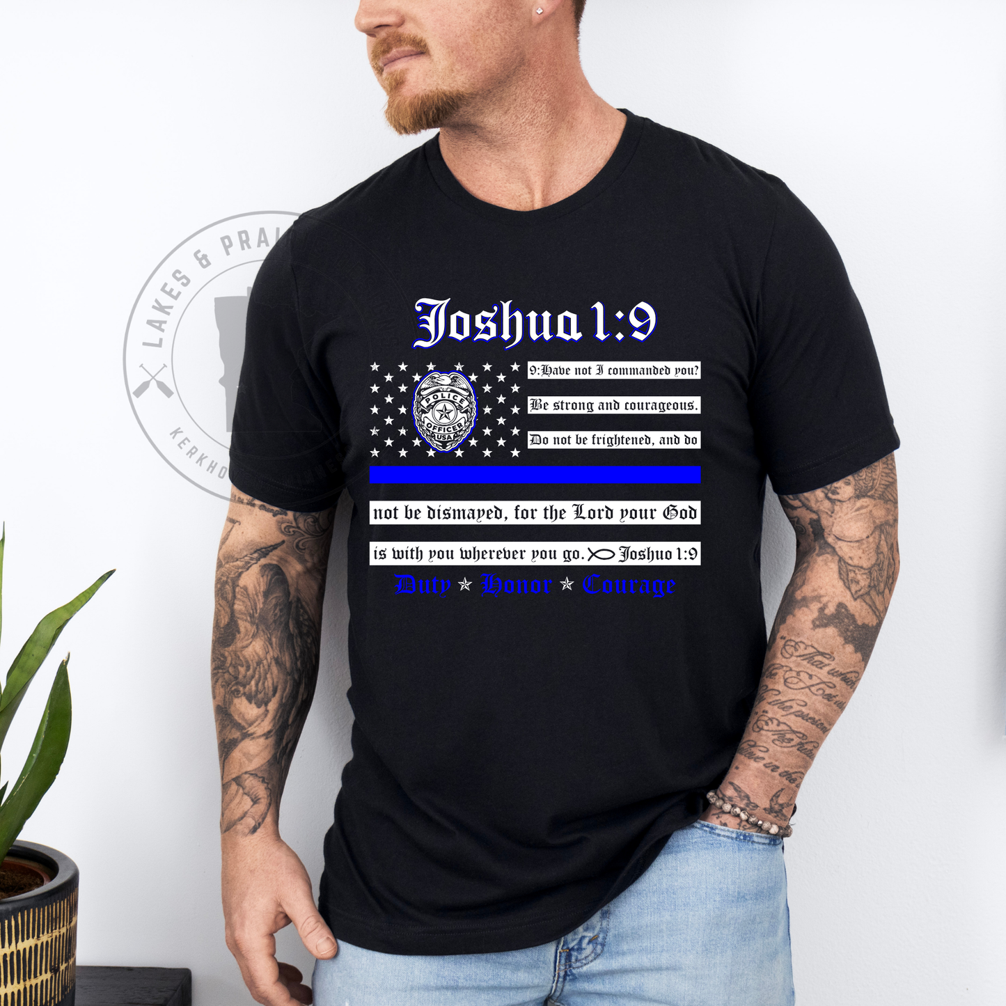 Thin Blue Line Flag Joshua 1:9