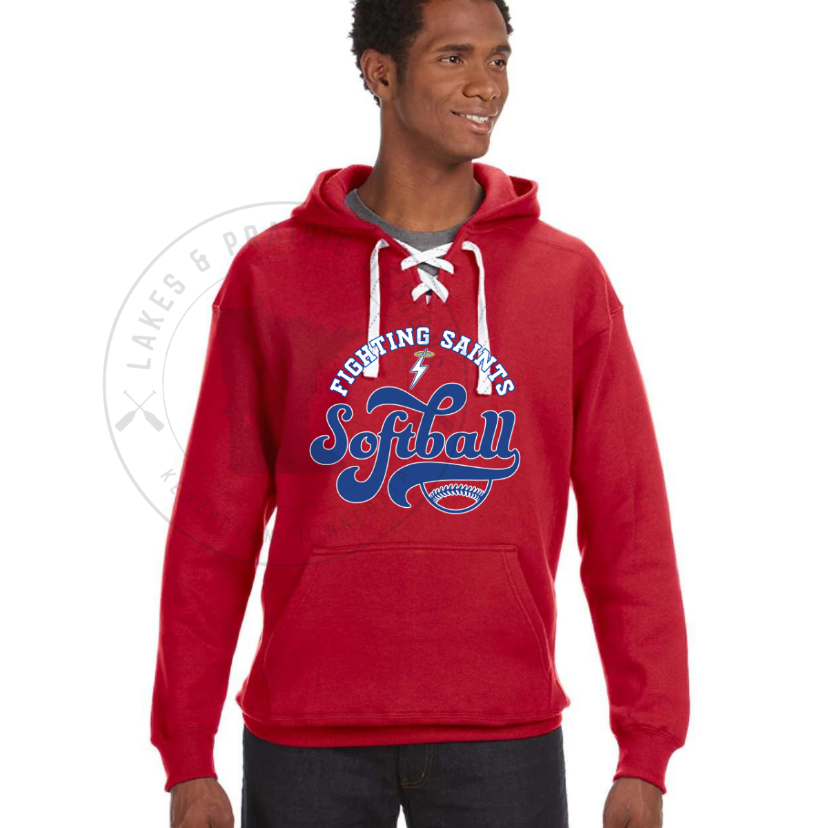 KMS Saints 2 Softball J America Unisex Sport Lace Hoodie