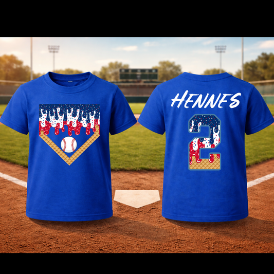 Personalized Patriotic Baseball Drip