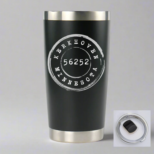 Engraved 20 oz Tumbler - Custom Town with Zip Code