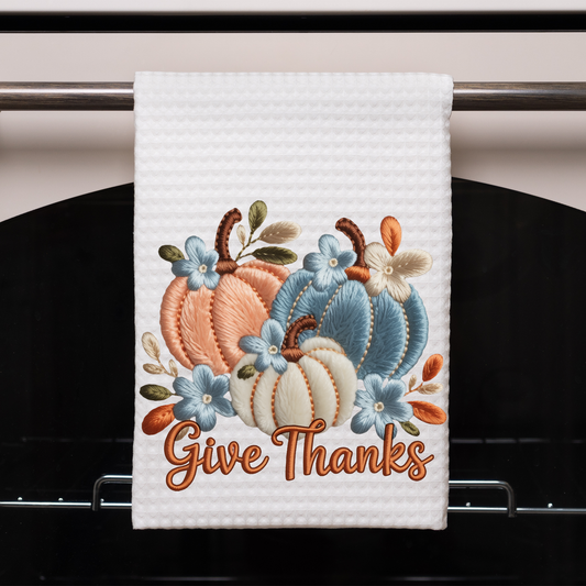 Thread Pumpkins Dish Towel