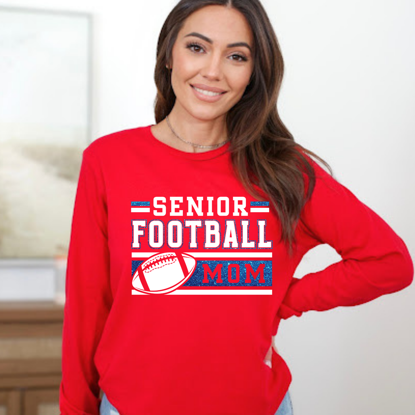 Glitter Senior Football Mom
