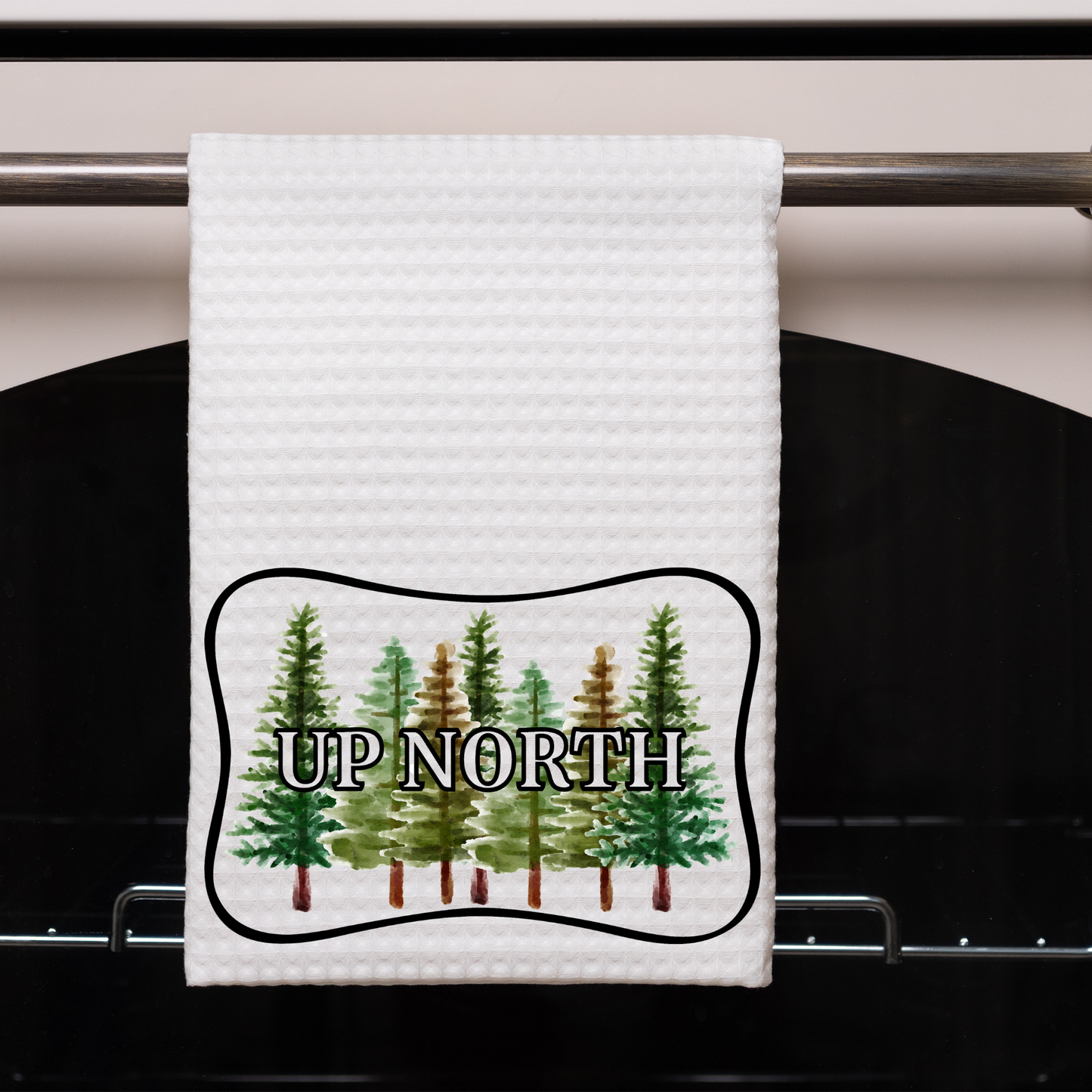 Up North Green Pines Dish Towel